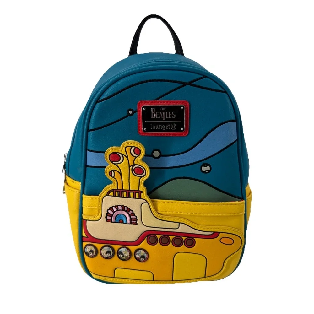 Loungefly x The Beatles Yellow Submarine Mini Backpack All you Need is Love